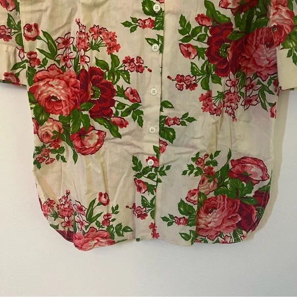 Vintage Betsey Johnson Cabbage Rose Shirt Dress - Picture 4 of 11